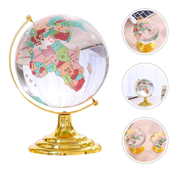 HEMOTON Hemoton Modern Crystal Globe Decoration 1 Set Desktop Craft Decompression Model
