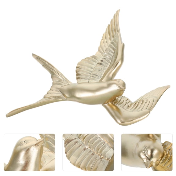 HEMOTON Hemoton Resin Bird Wall Decor 3D Bird Ornament Bird Backdrop 1 Set Bird Wall Art Decoration