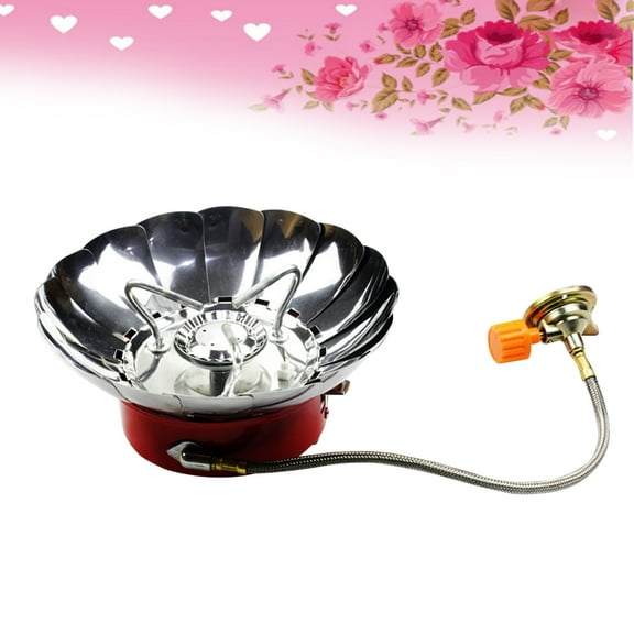 HEMOTON High Efficiency Stainless Steel Camping Gas Stove for Outdoor Use Compact and Portable Silver 3.5 oz