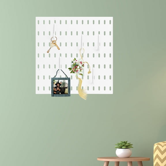 HEMOTON  Hole Board Rack Multifunctional Storage Shelves Clothes Racks White