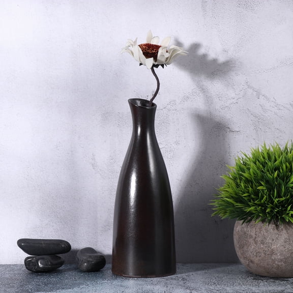 SOPOTUTU Modern Brown Ceramic Vase Planter for Home Decor, Stylish 1-Pack Decorative Flower Pot
