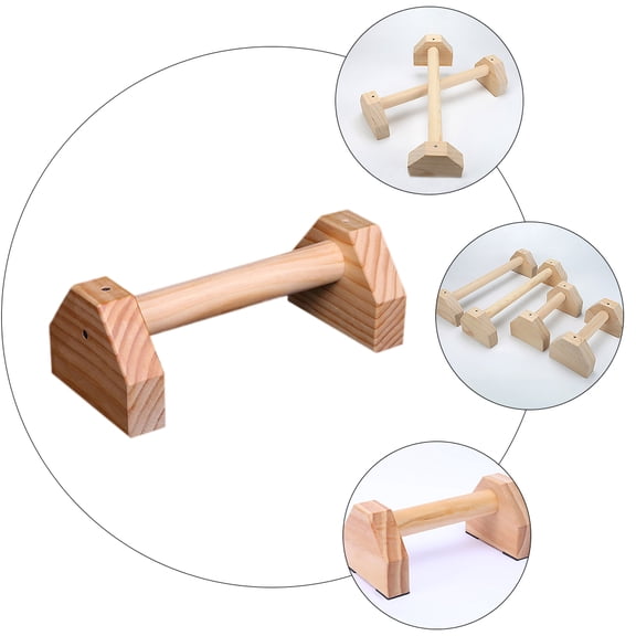 HEMOTON  Home Push up Bars for Floor Work Out Holders Brackets Fitness Man Light Brown