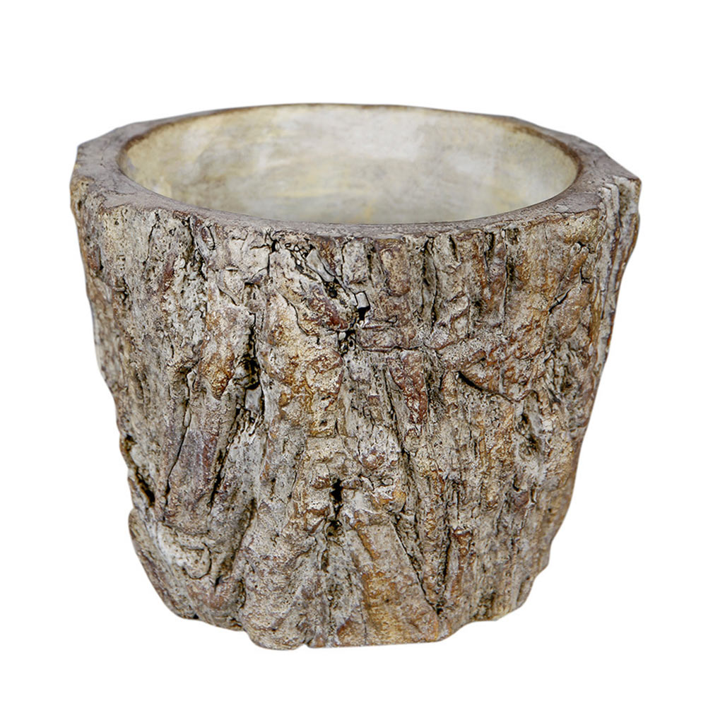 HEMOTON Imitation Tree Stump Flower Pot Cement Succulent Pot Decoration