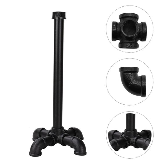 HEMOTON Industrial Rustic Paper Towel Holder Toilet Stand Rollers Black