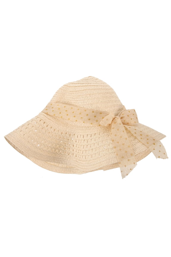 Sun Hat Polyester Khaki Wide Brim Women Beach 1Pack
