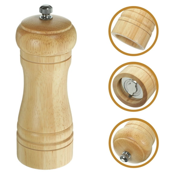 HEMOTON Khaki Ceramic Manual Pepper Mill and Salt Shaker Kitchen Gadget for Home Use Compact Size