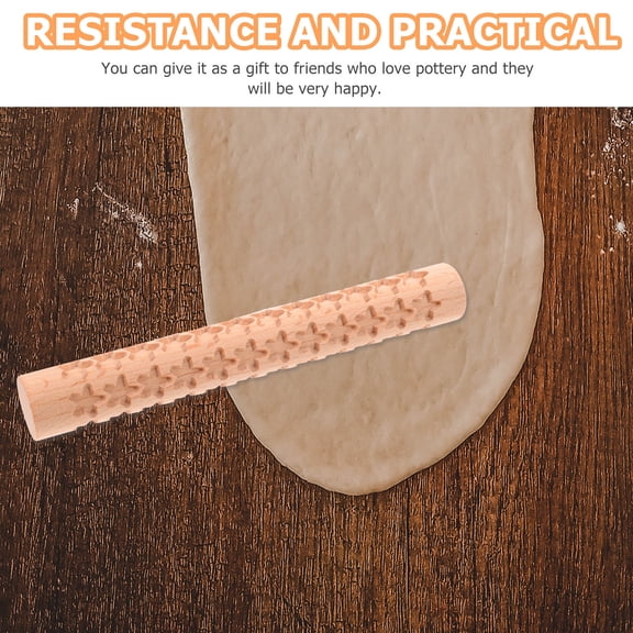 HEMOTON Khaki Plastic Clay Texture Roller for Printmaking Safe Durable Baking Tools Size 12.5 Inches