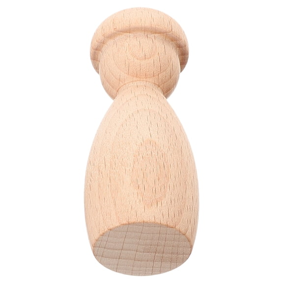 HEMOTON Khaki Wooden Peg Dolls for DIY Making Unpainted Wood Crafts to Cultivate Creativity