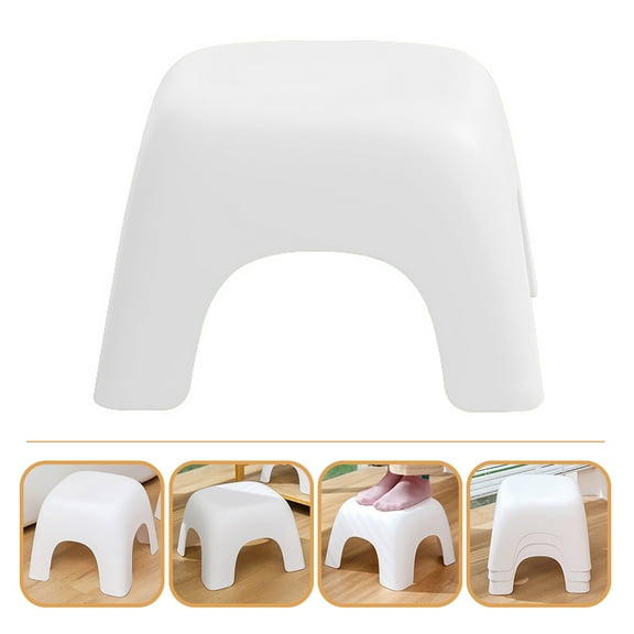 SOPOTUTU White Plastic Stool 1 Pack Lightweight Seat for Home Kitchen Bathroom