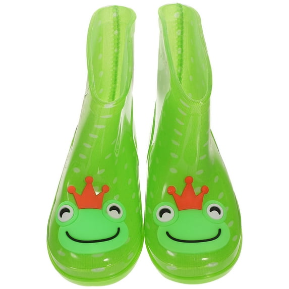 HEMOTON Kids' Cartoon Rain Boots Waterproof Rain Shoes for Boys and Girls - Size 26 ( with Pattern)