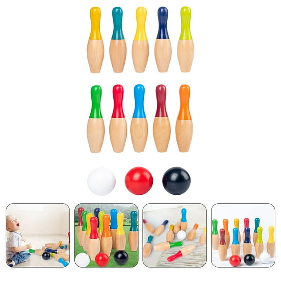 HEMOTON Kids Indoor Bowling Toy Set Synthetic Material EcoFriendly Bowling Game for Kids 10 Piece