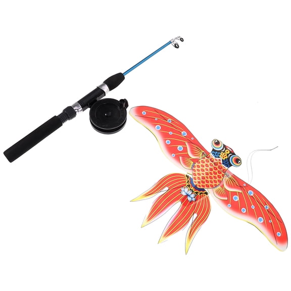 HEMOTON Lightweight Fishing Rod and Kite Kit for Kids Beach Toy Outdoor Fun and Family Activities