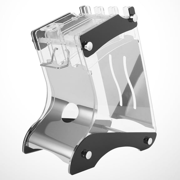 HEMOTON Kitchen Block Clear Acrylic Stainless Steel Storage Rack Tilt Style Inserted Organizer for Indoor Outdoor Barbecue