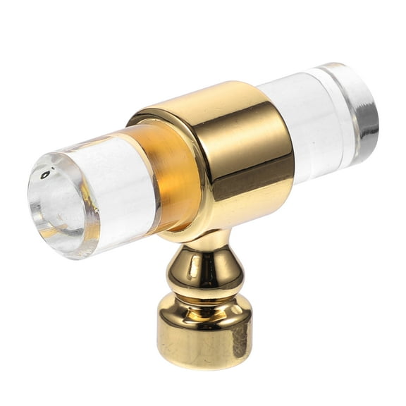 Hytrove Elegant Acrylic T-Shaped Handle Golden For Furniture 1Set 1.97X1.38X0.63in