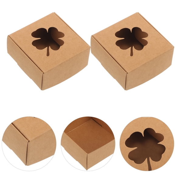 HEMOTON Kraft Paper Gift Boxes with Hole for Presents Small Size Perfect for Homemade Soap Packaging and Storage Use 20 Pcs
