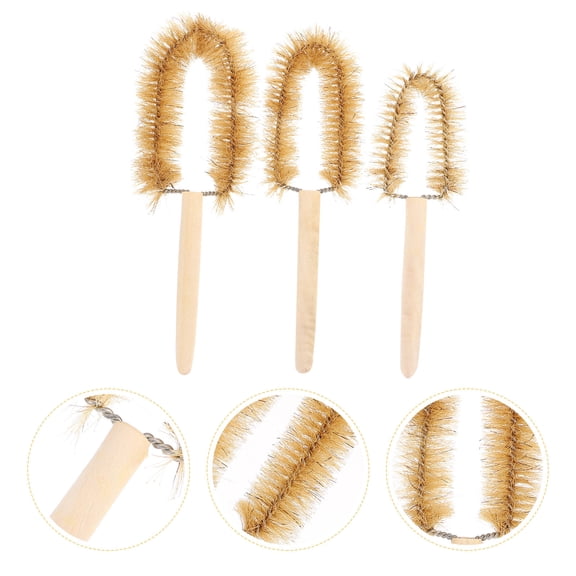 SOPOTUTU 6-Piece Pig Hair Cleaning Brush Set for Beakers and Glassware, and Effective Scrubbing Tools