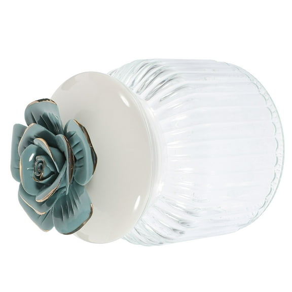 HEMOTON Large Preserving Gold-patterned Porcelain Flower Sealing Jar 14.50X11.00X11.00CM