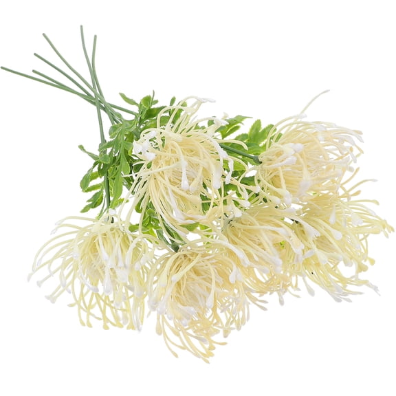 HEMOTON Lifelike White Plastic Artificial Flowers for Home Decoration with Bright Color 6pcs