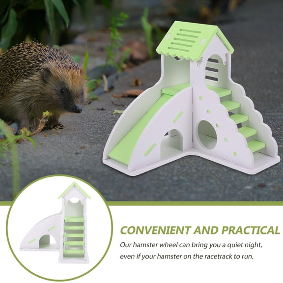 HEMOTON Light Green PVC Hamster Hideout for Pet Use Durable Creative Hiding House and Ladder Toy 100% Safe