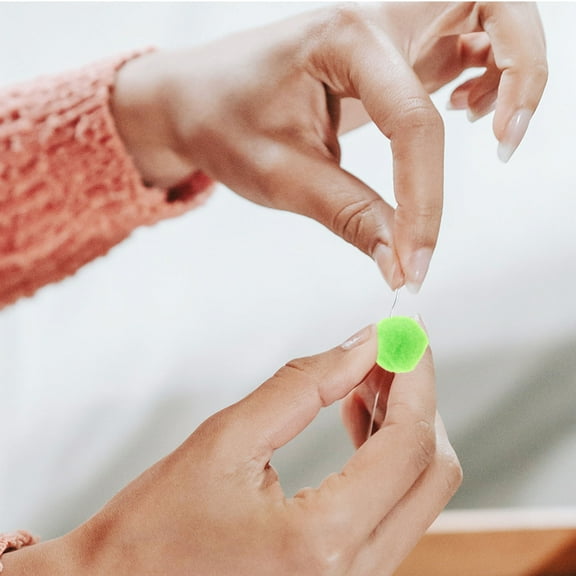 HEMOTON 2000Pcs Fluffy Pom Pom Balls for Craft Supplies Diy Projects Light Green Round Plush Woolen