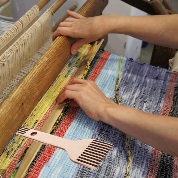 EXHUMKY Knitting Loom Comb Weaving Tool for DIY Wood Beige 1 Set