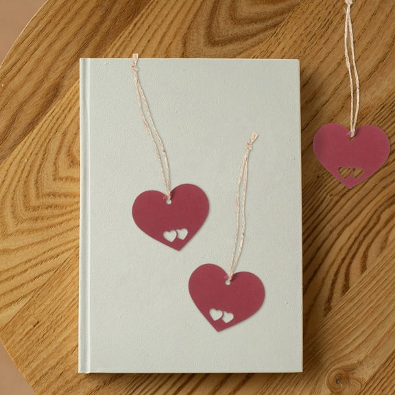 HEMOTON Love Tag Card Heart Shape Hang Label Party Blank Wedding Decor Red