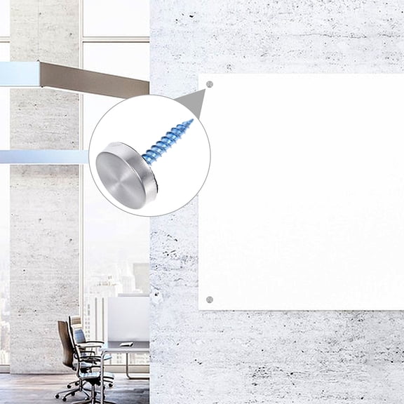 HEMOTON MLINS 1 Set Stainless Steel Mirror Nails with Decorative Caps Covers for Advertising Cover Nails Screw Caps