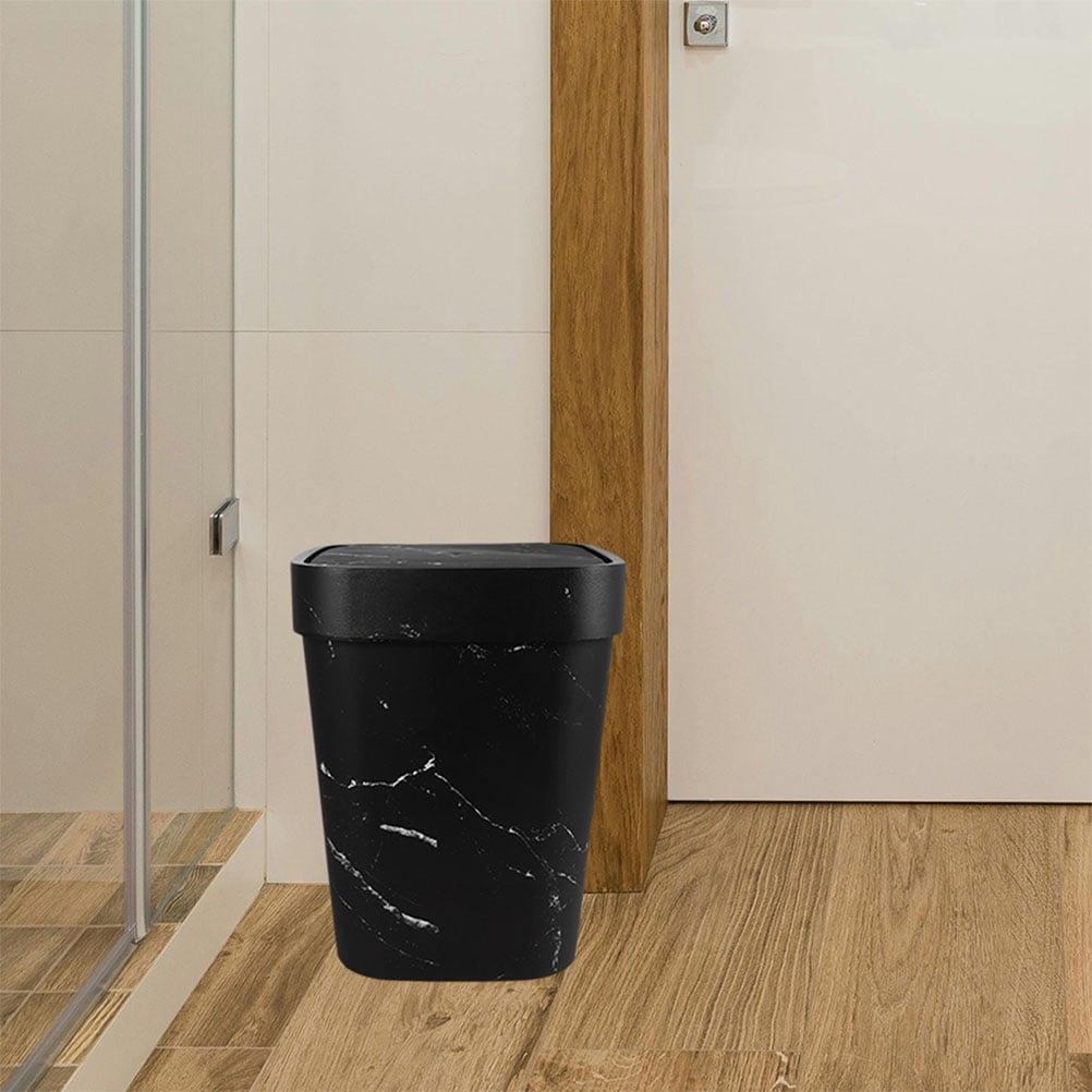 HEMOTON Marble Trash Can Farmhouse Trash Kitchen Plastic Office Trash ...