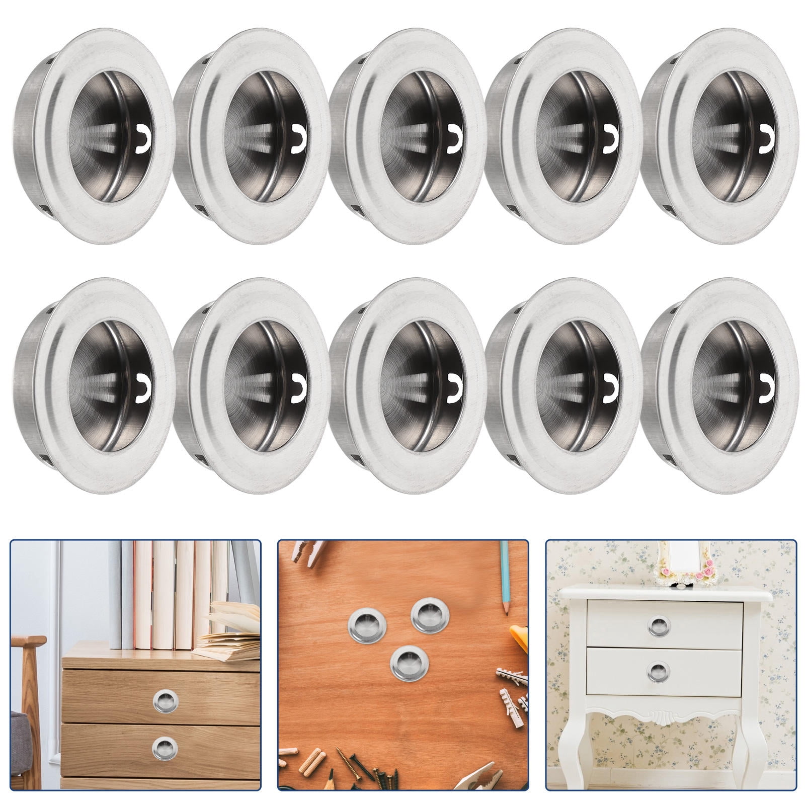 HEMOTON Masteelf 10pcs Closet Door Pull Circular Sliding Door Pull ...