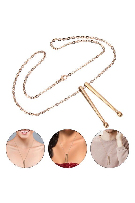 HEMOTON Men Chunky Chain Necklace Drum Stick Pendant Men's Finish Touch and Women