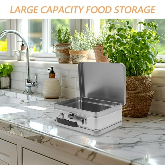 HEMOTON Metal Lunch Box Retro Tin Box Metal Lunch Box with Handle Vintage Lunch Box for Food Storage Metal Tin Lunch Box for Office