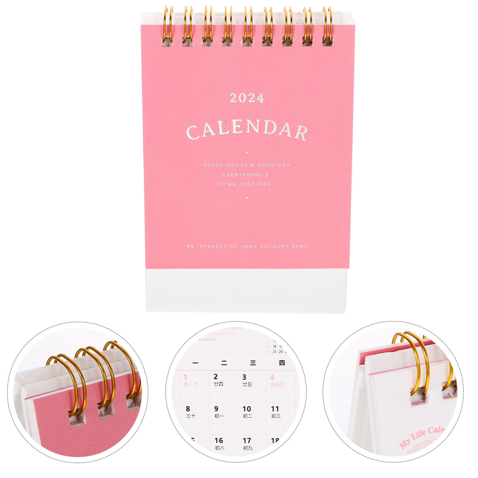 HEMOTON Mini Desk Calendar 2024 Year Table Mini Calendar Decorative ...
