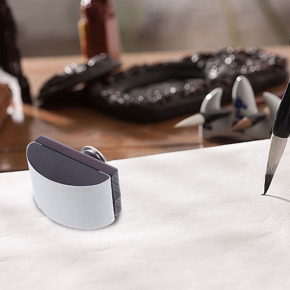 HEMOTON Mini School Supplies Vintage Writing Blotter for Study Brown Wood and Aluminum Alloy Quick Dry Ink Tool