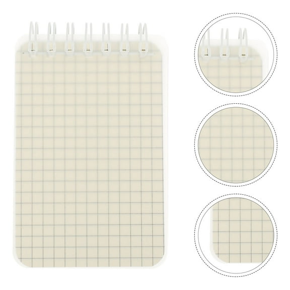 HEMOTON Mini Spiral Notebook for Home Use Made of Premium Paper and PP Beige Color 3.5 x 5.5 Inches