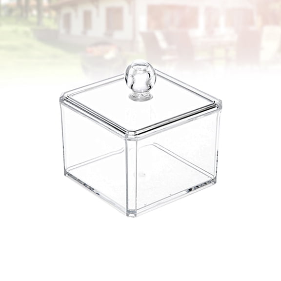 HEMOTON Mini Square Shape Acrylic Makeup Organizer Transparent Cosmetic Storage Box Container