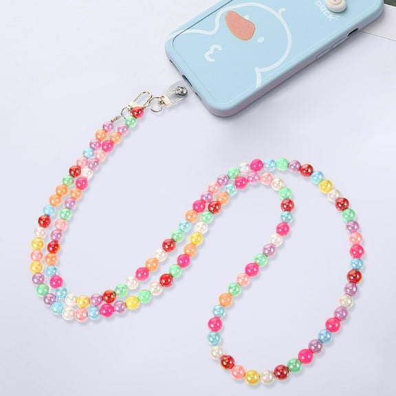 EXHUMKY Mobile Phone Strap Beaded Plastic 1 Set 0.3x48in