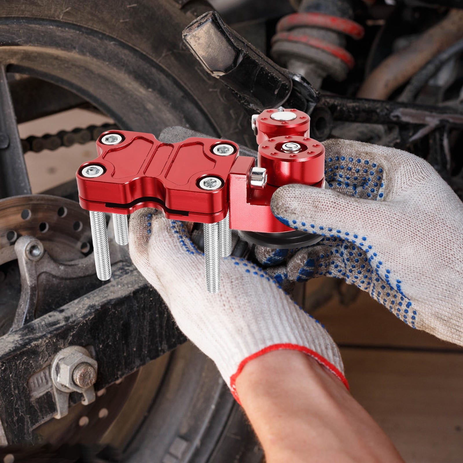 UPGRATOR Motorcycle Chain Tensioner Red 1Pack 6.3x4.3x2.8in - Walmart.com