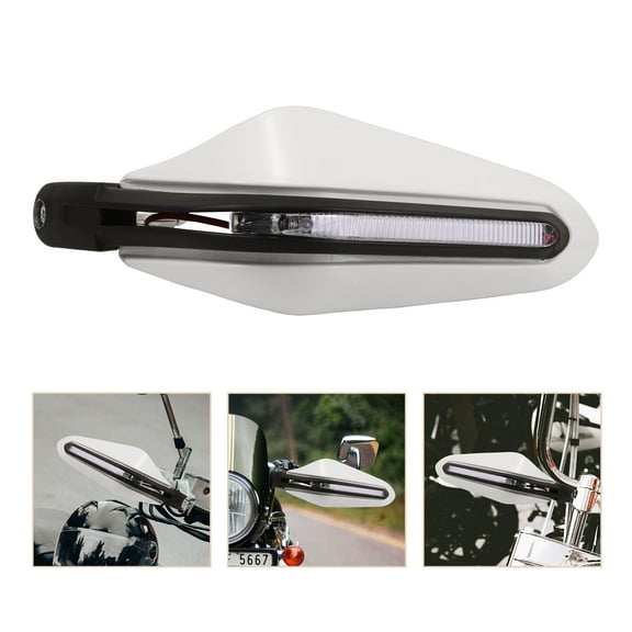 HEMOTON Motorcycle Handguards with LED White Turn Signal Handle Protector Bike Handlebar Crash Protector Handlebars Handguards for Dirt Bikes