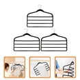 thumbnail image 1 of RENACLIPY 3-Pack Space Saving Multi-Layer Pants Hangers, Black ABS Closet Organizers for Efficient Storage, 1 of 8