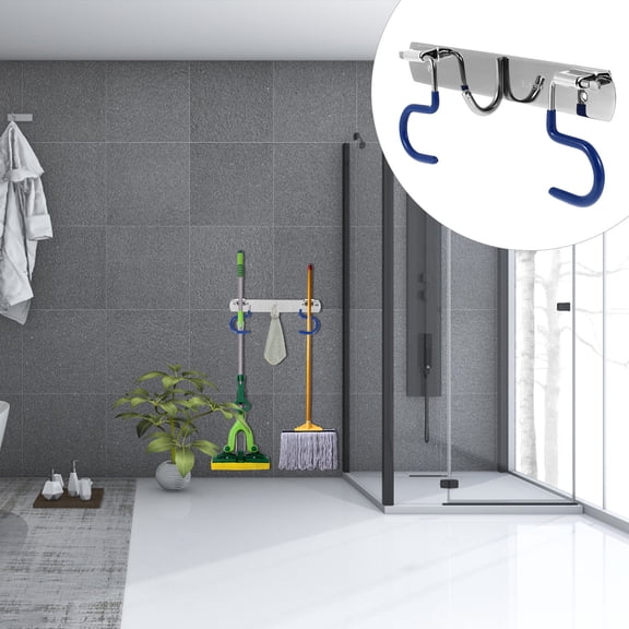 Hytrove S-Type Mop Hook, Stainless Steel, Silver, Wall-Mounted, Practical