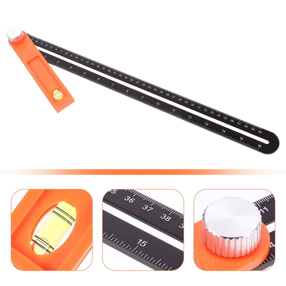 RENACLIPY High Precision Angle Ruler with Black Aluminum Alloy and ABS for Woodworking Measurement Tool 1 Piece