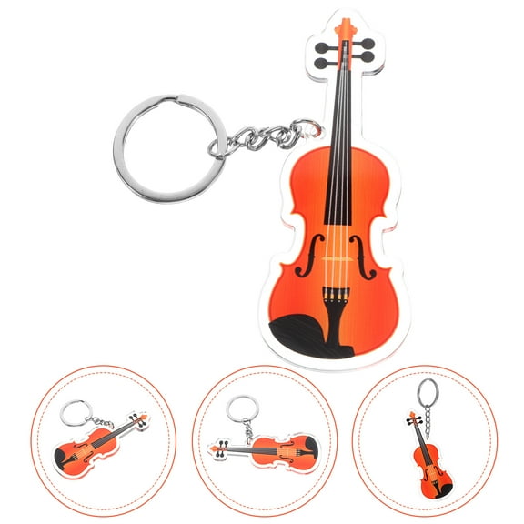 HEMOTON Violin Keychain Musical Instrument Pendant Keyring Bag Charm Hanging Accessory for Music