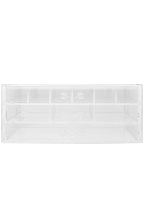 HEMOTON Nail Charm Organizer Box 1 Piece Earring Storage Case with 3 Layers and 31 Compartments, Transparent Rectangular Design for Girls