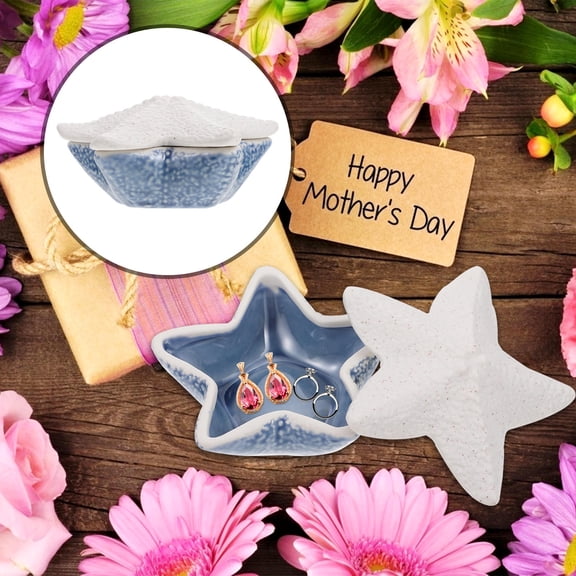 HEMOTON Necklace Jewelry Tray Desktop Ceramic Jewelry Organizer Unique Chic Tray