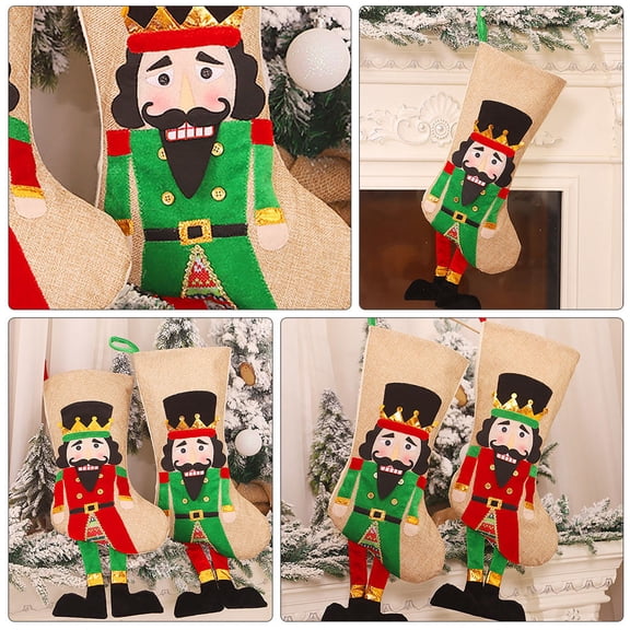 DEEPCRAFF Holiday Socks Linen Christmas Design For Friends 1Pack 22.8x9.8in