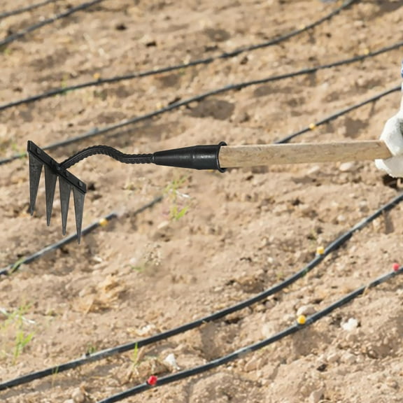 RENACLIPY Black Garden Thatching Rake for Efficient Weeding, Digging, and Lawn Care Tools