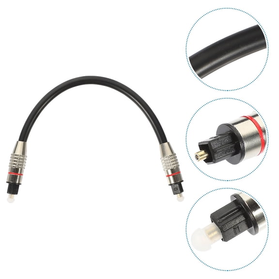 EXHUMKY Digital Optical Audio Cable Black, Scratch-Resistant Fiber Cord for TV, Car Audio Systems, Home Theater Sound