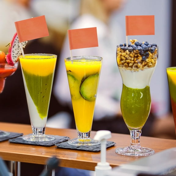 Hytrove Orange Toothpick Flags Paper 100Pcs 2.6x1.4x0.04In