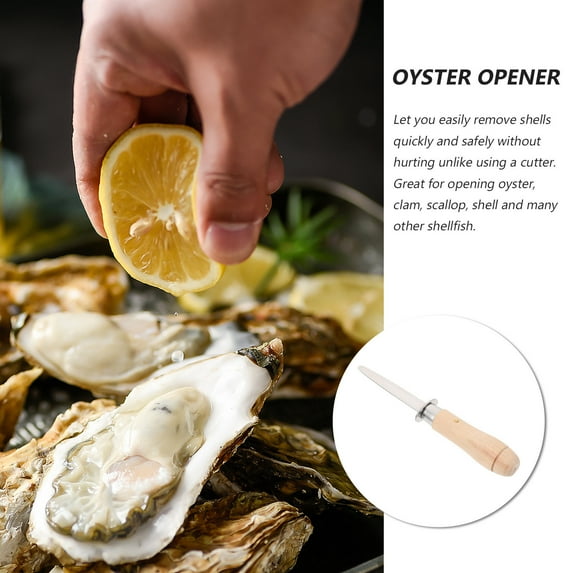 HEMOTON Oyster Opening Tool Seafood Sheller Shucking Cutter Opener Khaki