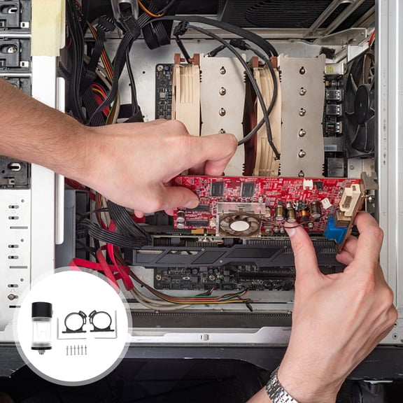 HEMOTON PC Water Cooling Tank with Black Acrylic Body for Computer Use 1 Set